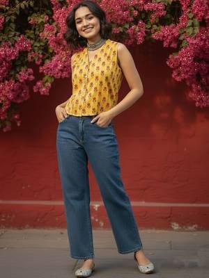 Print Ethnic Crop Top 1