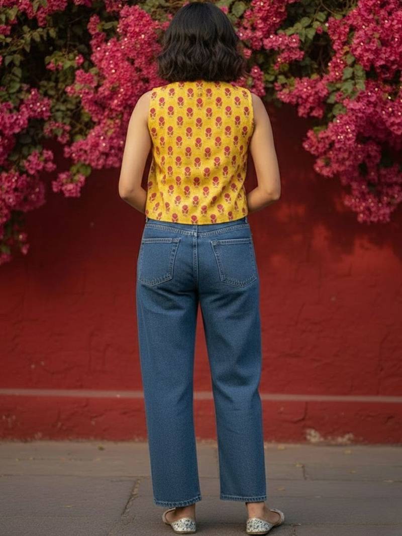 Print Ethnic Crop Top