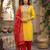 yellow  weaved shimmer jacquard butti unstitched dress material 