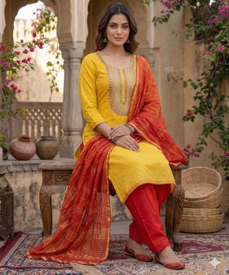 yellow  weaved shimmer jacquard butti unstitched dress material  2