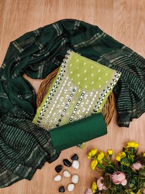 yellow weaved shimmer jacquard butti unstitched dress material  3