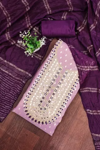 lavender weaved shimmer jacquard butti unstitched dress material 