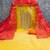 yellow  weaved shimmer jacquard butti unstitched dress material 