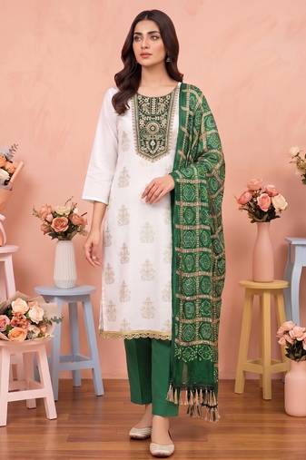 white printed rayon unstitched dress material 