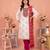 white printed rayon unstitched dress material 
