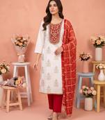 white printed rayon unstitched dress material 
