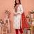 white printed rayon unstitched dress material 