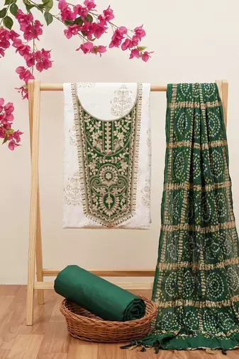 white printed rayon unstitched dress material 