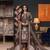 brown printed linen cotton unstitched dress material 