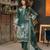 green printed linen cotton unstitched dress material 