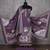 purple printed linen cotton unstitched dress material 