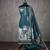 sea green printed linen cotton unstitched dress material 