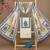 beige printed linen cotton unstitched dress material 