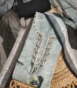 charcoal black digital print linen cotton unstitched dress material 