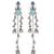Oxidised Silver Look Multi Layer Long Chain Jhumka Earrings for Women with Artificial Stones