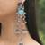 Oxidised Silver Look Multi Layer Long Chain Jhumka Earrings for Women with Artificial Stones