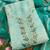 sea green digital print linen cotton unstitched dress material 