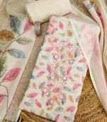multicolor digital print linen cotton unstitched dress material 