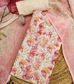 pink digital print linen cotton unstitched dress material 