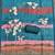 teal blue floral print linen cotton unstitched dress material 