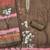 coffee brown floral print linen cotton unstitched dress material 
