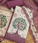 pink digital print linen cotton unstitched dress material 