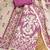 rani pink applique linen cotton unstitched dress material 