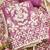 rani pink applique linen cotton unstitched dress material 