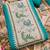 aqua teal digital print linen cotton unstitched dress material 