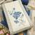blue floral print linen cotton unstitched dress material 
