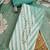 green floral print linen cotton unstitched dress material 