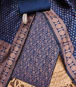 navy blue weaved jacquard silk unstitched dress material 