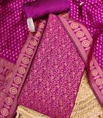 magenta weaved jacquard silk unstitched dress material 