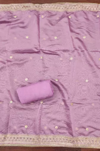 lavender weaved shimmer silk unstitched dress material 
