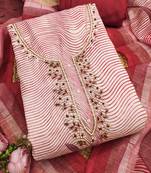 cherry red weaved linen cotton unstitched dress material 