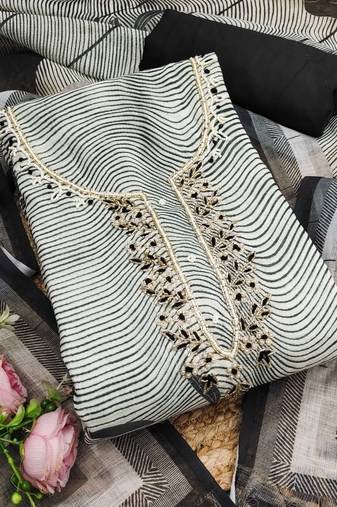 charcoal black weaved linen cotton unstitched dress material 