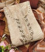coffee brown weaved linen cotton unstitched dress material 