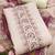 rose pink floral print linen cotton unstitched dress material 