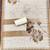 beige floral print linen cotton unstitched dress material 