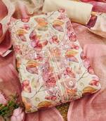 pink digital print linen cotton unstitched dress material 