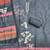 charcoal grey beads linen cotton unstitched dress material 