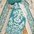 aqua teal applique linen cotton unstitched dress material 