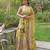 Yellow Embroidered Organza Silk Lehenga Set