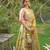 Yellow Embroidered Organza Silk Lehenga Set