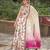 Off White Pink Embroidered Satin Lehenga Set