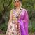 Ivory Magenta Embroidered Georgette Lehenga Set
