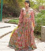 Blush Pink Embroidered Silk Blend Lehenga Set