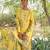 Yellow embroidered silk blend sharara set