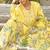 Yellow embroidered silk blend sharara set