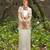 Ivory embroidered raw silk jacket skirt set